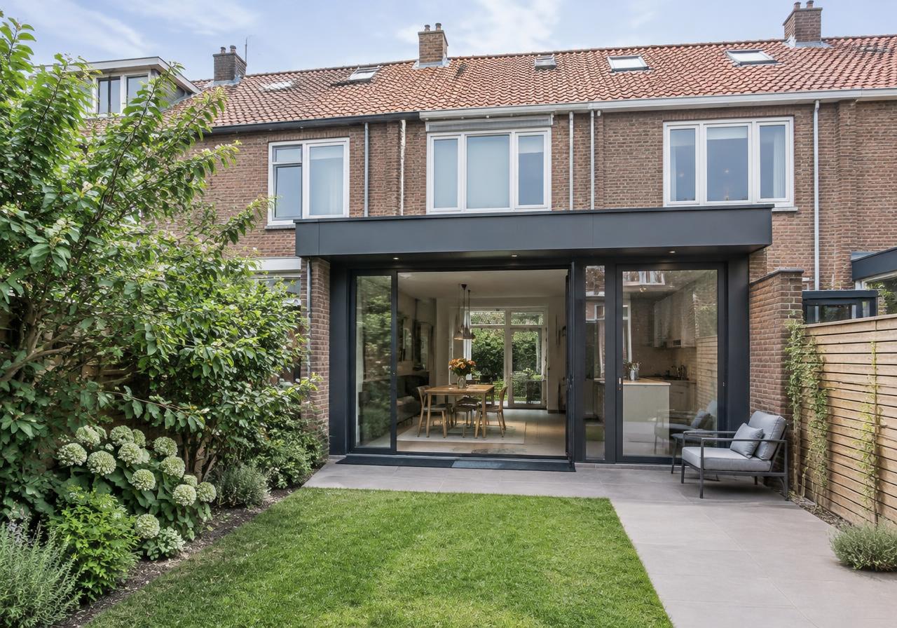 Gerenoveerde woning met moderne uitbouw
